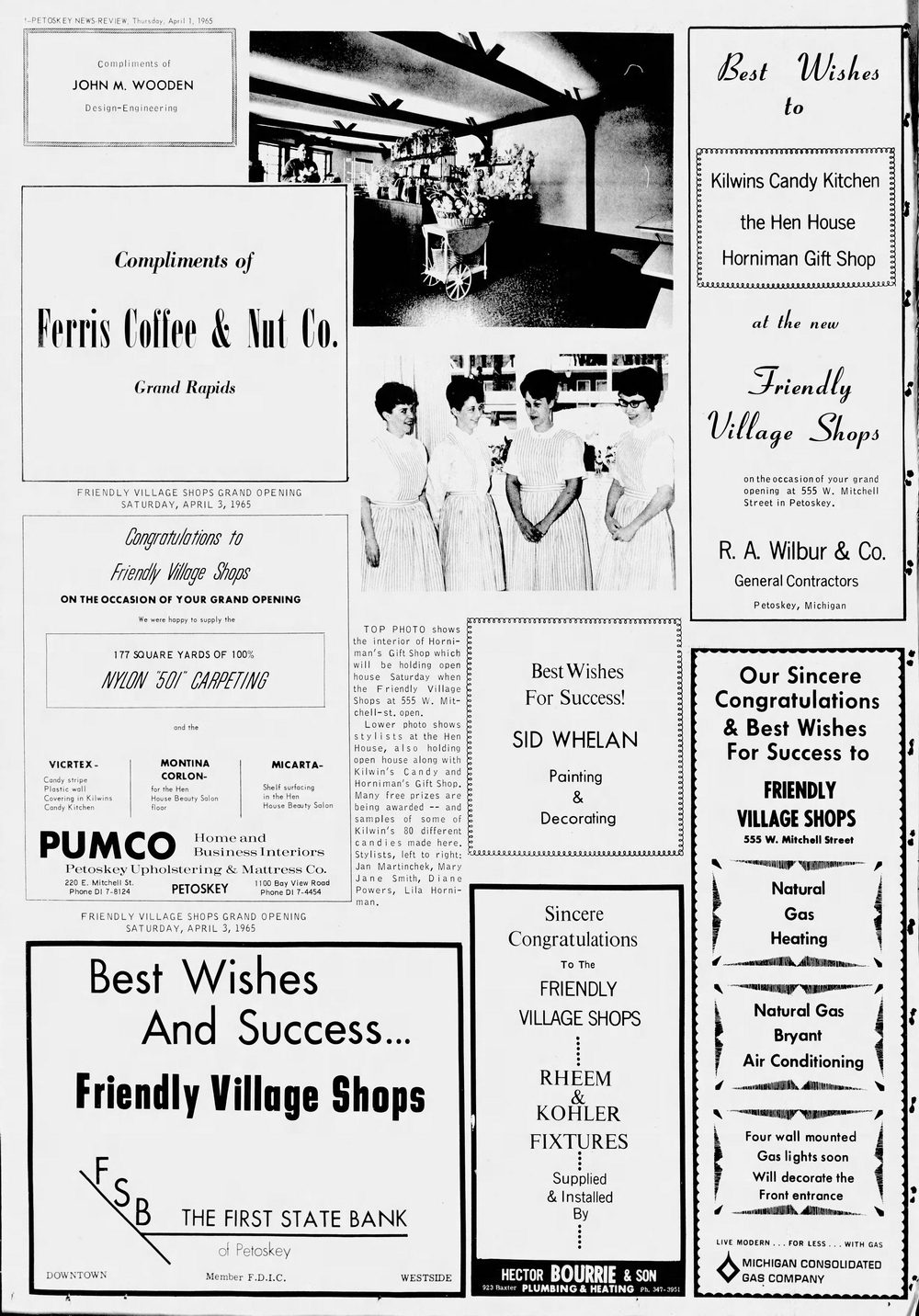 Friendly Village Shops - Apr 1 1965 Ads